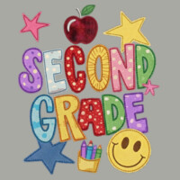 Second Grade Faux Patch 89-118 - Heavy Blend Crewneck Sweatshirt Design