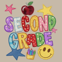 Second Grade Faux Patch 89-118 - Youth Heavy Cotton 100% Cotton T Shirt Design