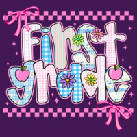 First Grade Coquette Checkered 89-040 - Adult Cooling Performance Long Sleeve Tee Design