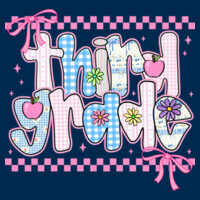 Third Grade Coquette Checkered 89-043 - Youth Cooling Performance Short Sleeve Tee Design