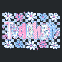 Teacher Pastels Checkered 99-168 - Heavy Blend Crewneck Sweatshirt Design