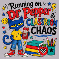 Running on Dr Pepper & Classroom Chaos 99-222 - Adult Cooling Performance Long Sleeve Tee Design