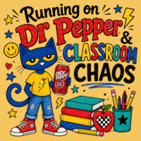 Running on Dr Pepper & Classroom Chaos 99-222 - Adult Softstyle ® T Shirt Design