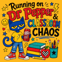 Running on Dr Pepper & Classroom Chaos 99-222 - Heavy Blend Crewneck Sweatshirt Design
