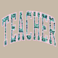 Teacher Teal Sequin- Reversed Applique  - Heavy Blend Crewneck Sweatshirt Design