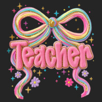 Teacher Coquette Faux Patch 99-229 - Adult Cooling Performance Long Sleeve Tee Design