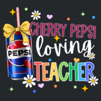 Cherry Pepsi Loving Teacher 99-248 - Heavy Blend Crewneck Sweatshirt Design