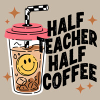 Half Teacher Half Coffee 99-293 - Heavy Blend Crewneck Sweatshirt Design