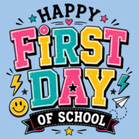 Happy First Day of School 81-001 - Youth Heavy Cotton 100% Cotton T Shirt Design