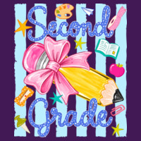 Second Grade Coquette Preppy Pencil 89-069 - Adult Cooling Performance Long Sleeve Tee Design