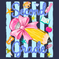 Second Grade Coquette Preppy Pencil 89-069 - Adult Softstyle ® T Shirt Design