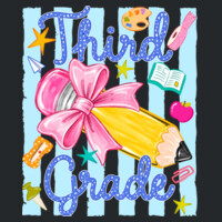Third Grade Preppy Coquette Pencil 89-070 - Heavy Blend Crewneck Sweatshirt Design