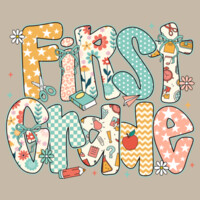 First Grade Preppy Floral 89-072 - Adult Softstyle ® T Shirt Design