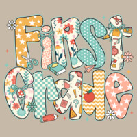 First Grade Preppy Floral 89-072 - Heavy Blend Crewneck Sweatshirt Design