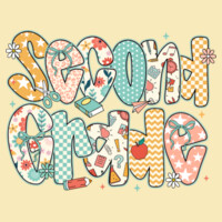 Second Grade Preppy Floral 89-073 - Adult Cooling Performance Short Sleeve Tee Design
