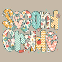 Second Grade Preppy Floral 89-073 - Heavy Blend Crewneck Sweatshirt Design