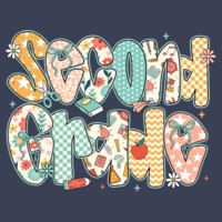 Second Grade Preppy Floral 89-073 - Youth Heavy Cotton 100% Cotton T Shirt Design