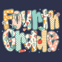 Fourth Grade Preppy Floral 89-075 - Heavy Blend Crewneck Sweatshirt Design