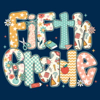 Fifth Grade Preppy Flowers 89-076 - Youth Cooling Performance Short Sleeve Tee Design