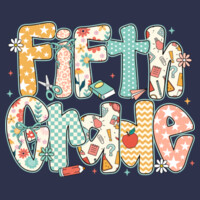 Fifth Grade Preppy Flowers 89-076 - Youth Heavy Cotton 100% Cotton T Shirt Design