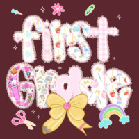 First Grade Preppy Pastels 89-091 - Adult Softstyle ® T Shirt Design