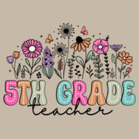 Fifth Grade Vintage Flowers 89-100 - Adult Softstyle ® T Shirt Design