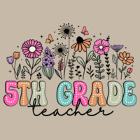 Fifth Grade Vintage Flowers 89-100 - Adult Softstyle ® T Shirt Design