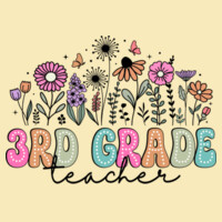 Third Grade Vintage Flowers 89-102 - Adult Cooling Performance Long Sleeve Tee Design
