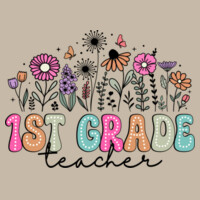 First Grade Vintage Flowers 89-103 - Heavy Blend Crewneck Sweatshirt Design