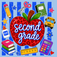 Second Grade Apple Stripes 89-111 - Heavy Blend Crewneck Sweatshirt Design