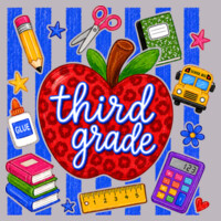Third Grade Apple Stripes 89-112 - Youth Cooling Performance Short Sleeve Tee Design