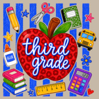 Third Grade Apple Stripes 89-112 - Youth Heavy Cotton 100% Cotton T Shirt Design
