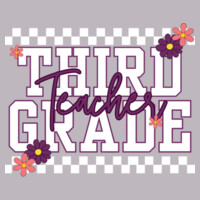 Third Grade Purple Checkered 89-125 - Adult Cooling Performance Long Sleeve Tee Design