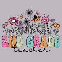 Second Grade Vintage Flowers 89-132 - Adult Cooling Performance Short Sleeve Tee Design
