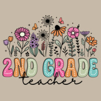 Second Grade Vintage Flowers 89-132 - Heavy Blend Crewneck Sweatshirt Design