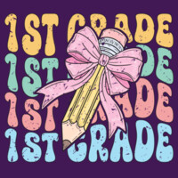 First Grade Coquette Pencil Bow 89-134 - Adult Cooling Performance Short Sleeve Tee Design