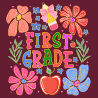 First Grade Flowers 89-147 - Heavy Blend Crewneck Sweatshirt Design