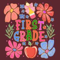 First Grade Flowers 89-147 - Youth Heavy Cotton 100% Cotton T Shirt Design