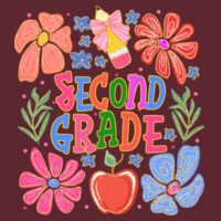 Second Grade Flowers 89-148 - Heavy Blend Crewneck Sweatshirt Design