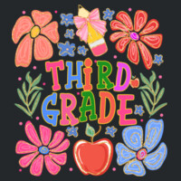 Third Grade Flowers 89-149 - Youth Heavy Cotton 100% Cotton T Shirt Design