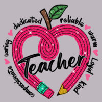 Teacher Heart 99-308 - Adult Cooling Performance Long Sleeve Tee Design