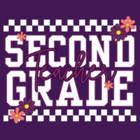 Second Grade Checkered Teacher Purple 89-168 - Adult Cooling Performance Short Sleeve Tee Design