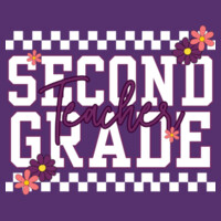 Second Grade Checkered Teacher Purple 89-168 - Heavy Blend Crewneck Sweatshirt Design