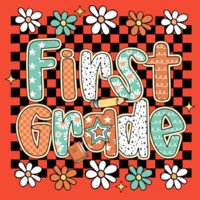 First Grade Checkered 89-192 - Heavy Blend Crewneck Sweatshirt Design