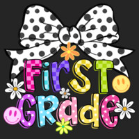 First Grade Coquette Polka Dot Bow 89-195 - Adult Cooling Performance Long Sleeve Tee Design