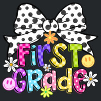 First Grade Coquette Polka Dot Bow 89-195 - Heavy Blend Crewneck Sweatshirt Design