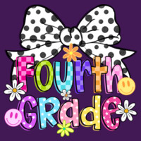 Fourth Grade Coquette Polka Dot Bow 89-196 - Adult Cooling Performance Short Sleeve Tee Design