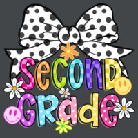 Second Grade Coquette Polka Dot Bow 89-197 - Adult Cooling Performance Long Sleeve Tee Design