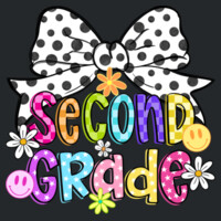 Second Grade Coquette Polka Dot Bow 89-197 - Heavy Blend Crewneck Sweatshirt Design