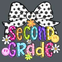 Second Grade Coquette Polka Dot Bow 89-197 - Youth Heavy Cotton 100% Cotton T Shirt Design